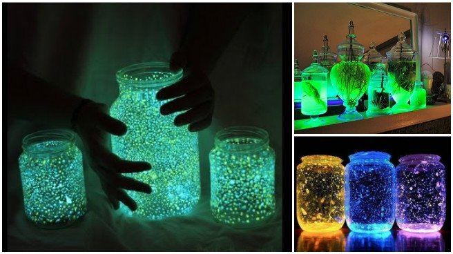 DIY Glow in the Dark Mason Jars - Sprinkled and Painted at KA Styles.co