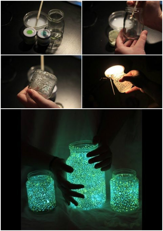 DIY ♥ Glow-in-the-Dark Glass Jar 