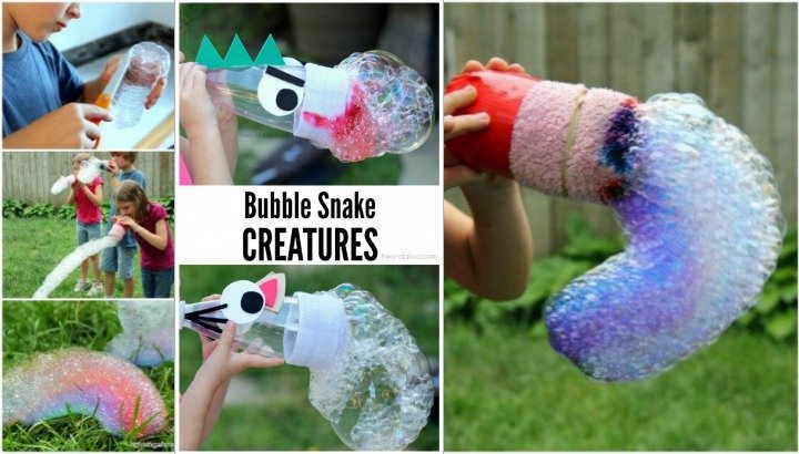 Rainbow Bubble Snake DIY Tutorial for kids outdoor fun