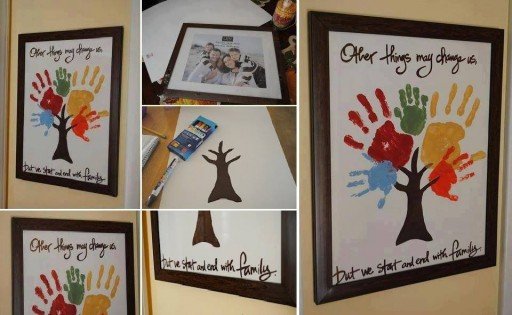 Hand & Footprint Art DIY Ideas and Projects - diy handprint tree wall art canvas tutorial