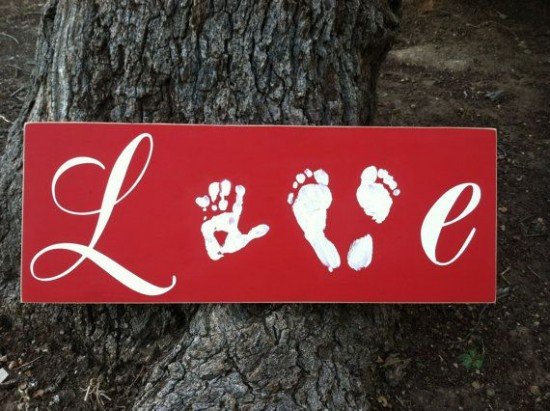 Hand & Footprint Art DIY Ideas and Projects6 - Love Hand and Footprint