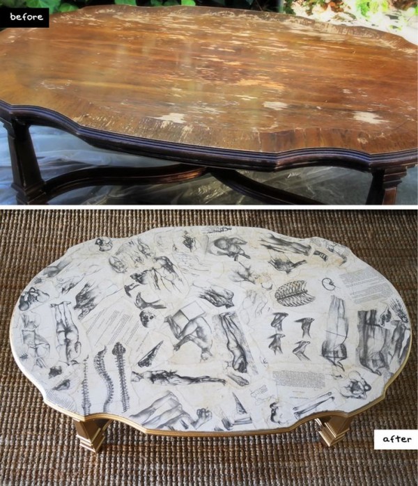 How to DIY Decoupaged Coffee Table tutorial with video