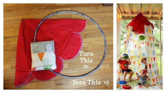 How to DIY Hula Hoop Teepee Tent tutorial