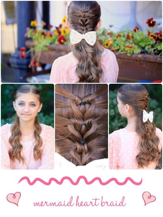 Mermaid Heart Braid Hairstyle DIY Tutorials