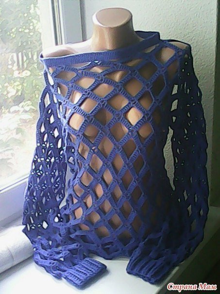 DIY Crochet Diamond Open Weave Net Sweater Free Pattern and Video tutorial