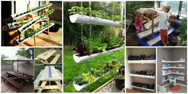 10+ Fabulous DIY Rain Gutter Projects For Home and Garden