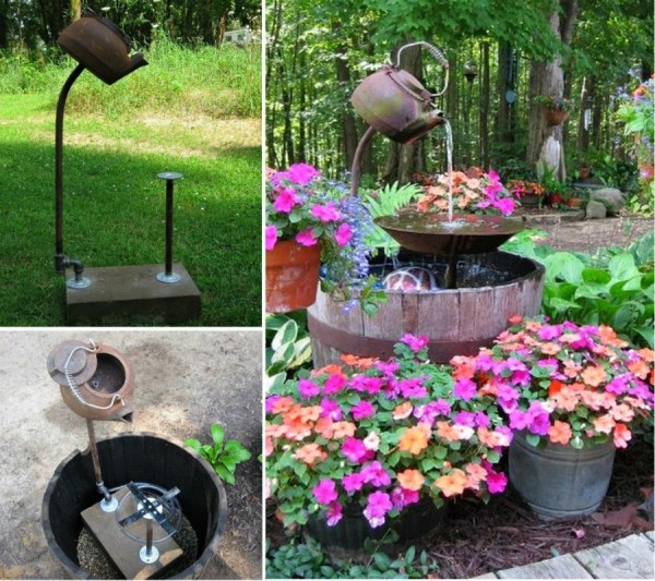 DIY How to Make Water Garden Fountain - Recycle Teapot to A Pour Fountain