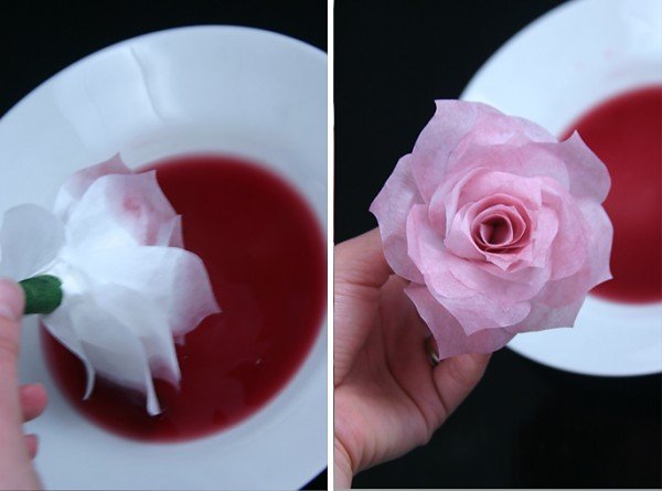 How to DIY Coffee Filter Rose tutorial