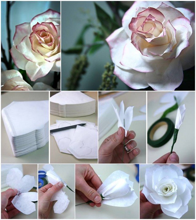 How to DIY Coffee Filter Rose