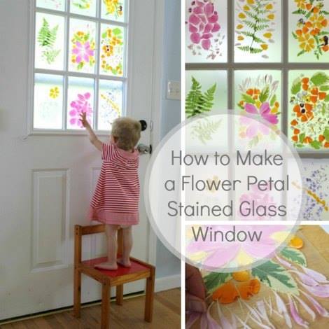 How to DIY Faux Stained Glass Windows tutorial-Flower Stained Glass Window Tutorial