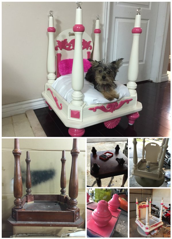 How to Turn Old End Table into Wood Pet Bed