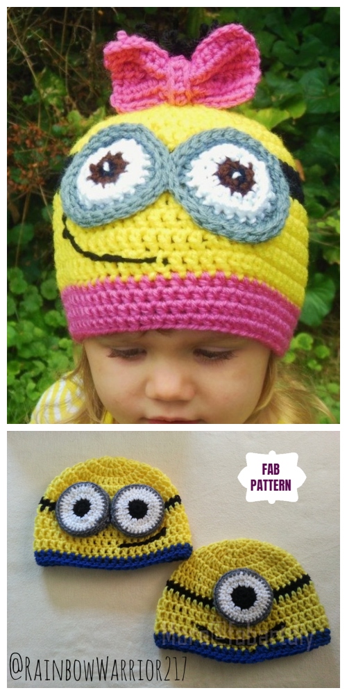 DIY Crochet Minion Beanie Hat free Crochet Patterns