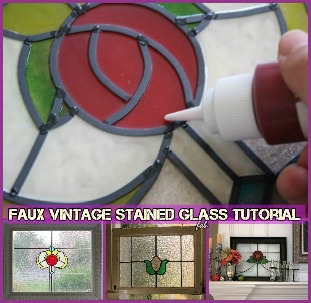 How to faux stain glass window - DIY FAUX Vintage stained glass tutorial