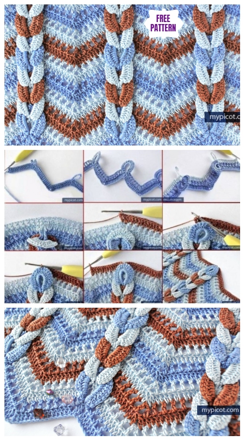 Crochet Multicolored Cable Stitch Free Crochet Pattern