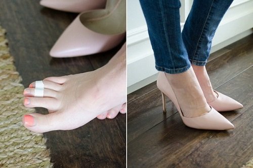 Simple Hacks to Make Shoes More Comfortable - Tape your third and fourth toes together before wearing heels.