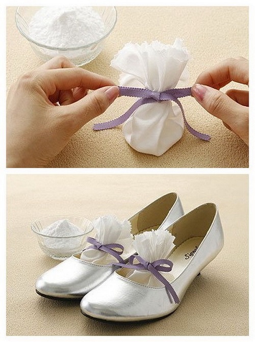 Simple Hacks to Make Shoes More Comfortable - Remove Gross Odor With Baking Soda Or Dry Tea Bags