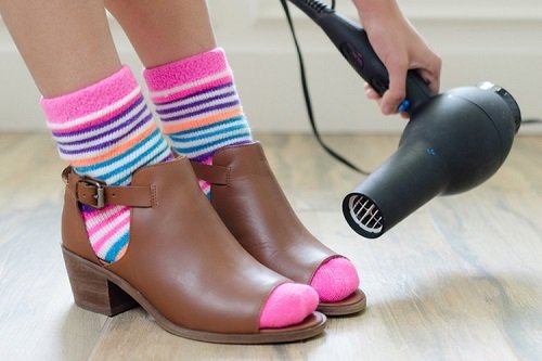 Simple Hacks to Make Shoes More Comfortable - Blow Dry Tight Shoes