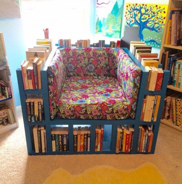 DIY Bookshelf Chair Tutorial for Book Worms