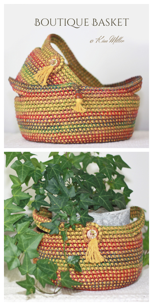 DIY Boutique Rope Basket Free Crochet Pattern 