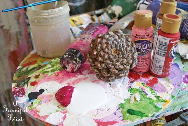 How to Make Zinnia Flowers from Pine Cones