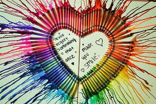 How to DIY Melted Crayon Canvas Art - heart