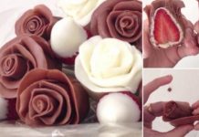 DIY How to Make Beautiful Chocolate Strawberry Roses How to Make Beautiful Chocolate Strawberry Roses (VIDEO)
