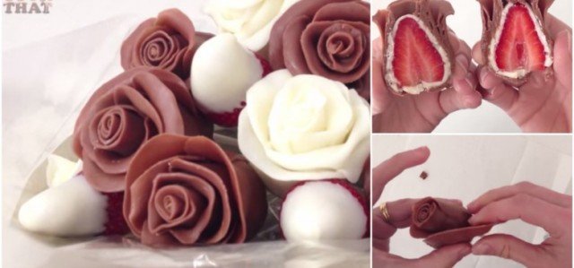 How to Make Beautiful Chocolate Strawberry Roses (VIDEO)