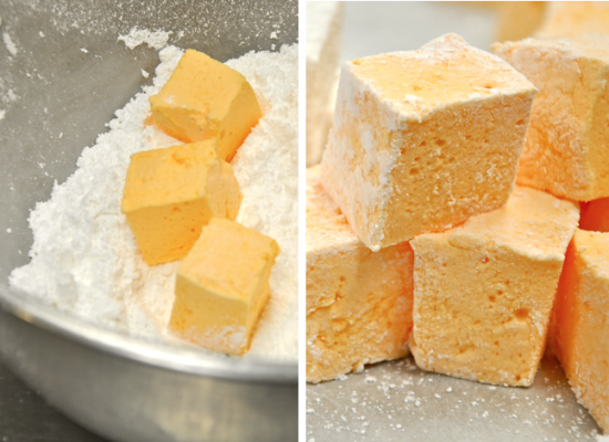 How to Make Homemade Marshmallows - Halloween orange marshmallow diy recipe and tutorial