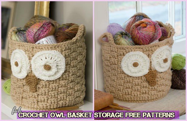 Crochet Owl Basket Storage Free Patterns