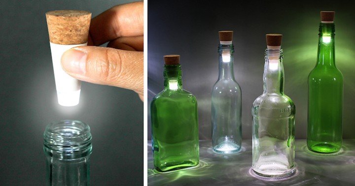 Turn Empty Bottles Into Unique Lamps With Rechargeable LED Corks! So Clever! - How to turn empty into LED lamp