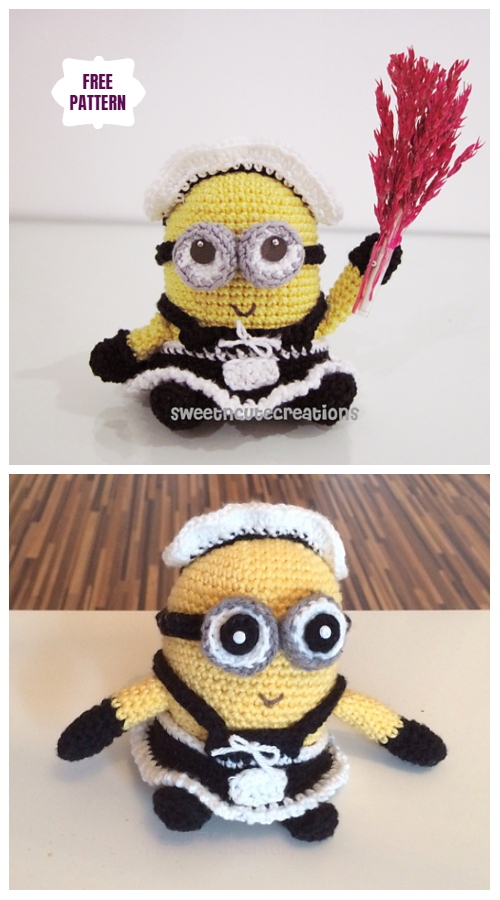 DIY Amigurumi Crochet Minion Free Patterns - Amigurumi Frenchie the 2 eyed Minion Free Crochet Pattern