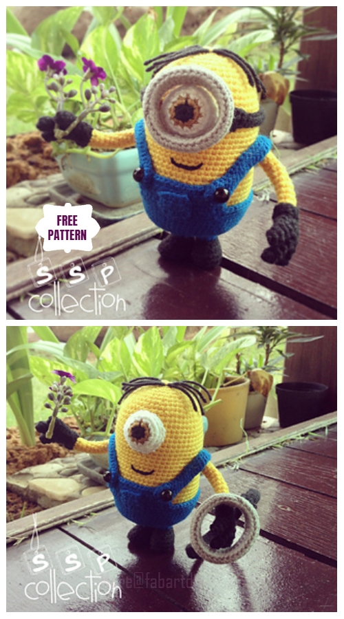 DIY Amigurumi Crochet Minion Free Patterns - Amigurumi Despicable Me One-Eyed Minion Free Crochet Pattern