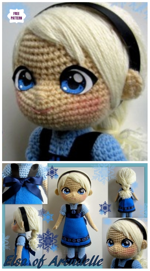DIY Crochet Disney Frozen Free Patterns - Crochet Elsa doll Amigurumi free pattern
