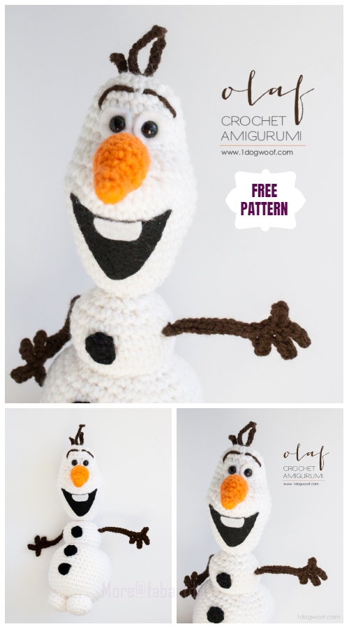 DIY Crochet Disney Frozen Free Patterns - crochet AMIGURUMI olaf snowman doll free Crochet pattern