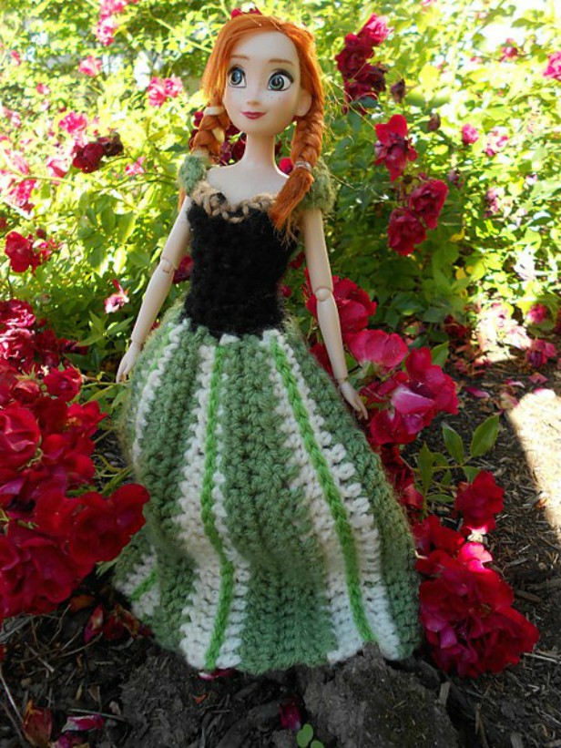 DIY Crochet Disney Frozen Free Patterns - Crochet Frozen Anna's Coronation Dress Free Pattern
