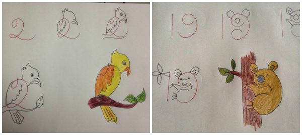 Kid-Friendly Drawings That Are Made With Numbers As A Base.