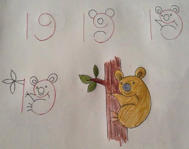 Kid-Friendly Drawings That Are Made With Numbers As A Base