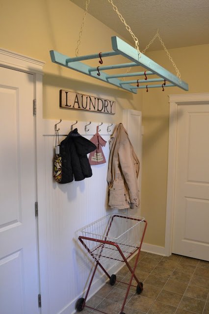 DIY Wall Mounted Laundry Drying Rack