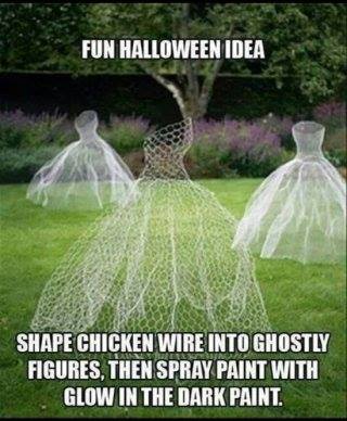 DIY Chicken Wire Ghost Tutorial -40+ Easy to DIY Halloween Decorating crafts Ideas