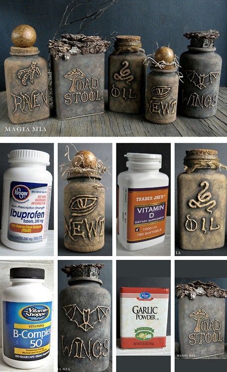 DIY Halloween creepy apothecary jars - 40+ Easy to DIY Halloween Decorating Ideas