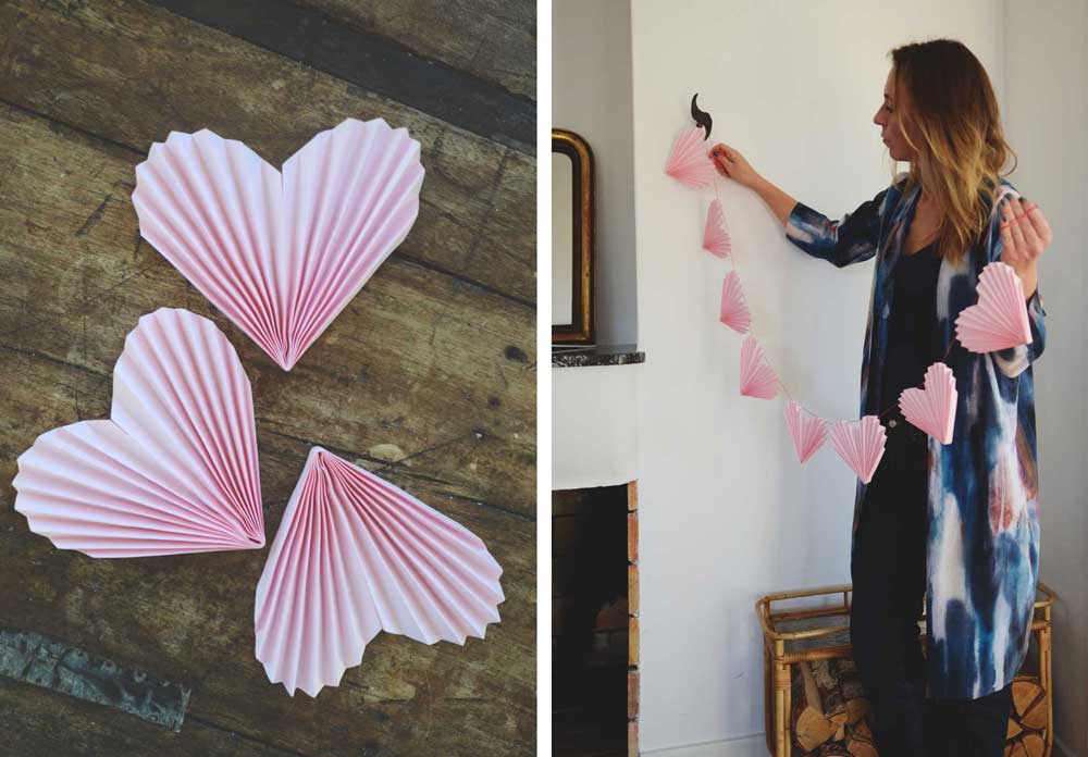 How to DIY Folded Heart Garland