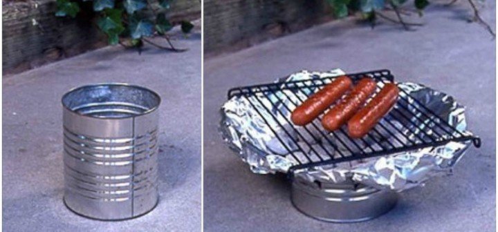 How to Make BBQ Grill Out of Tin Can - video