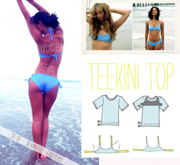 Turn an Old T-shirt into Bikini Set