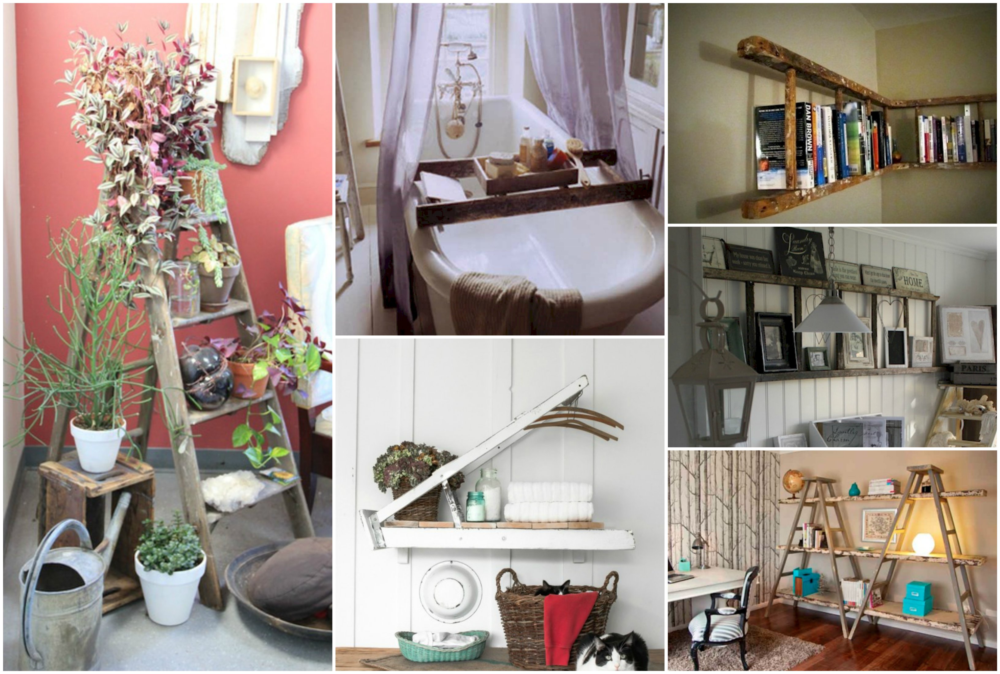 20 Creative Ways to Use Ladders for Vintage Home Decorating