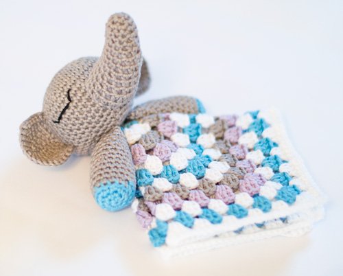 DIY Baby Elephant Lovey Blanket Crochet Free Pattern