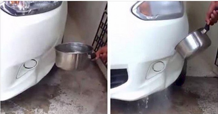 how to Fix Bumper Dent with Boiling Water - video