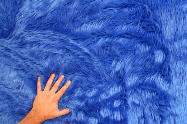 He Pressed Hands On Fuzzy Blue Fur To Make One INCREDIBLE Gift - Cookie Monster blanket tutorial