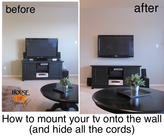 How to mount your tv to the wall and hide the cords - House of