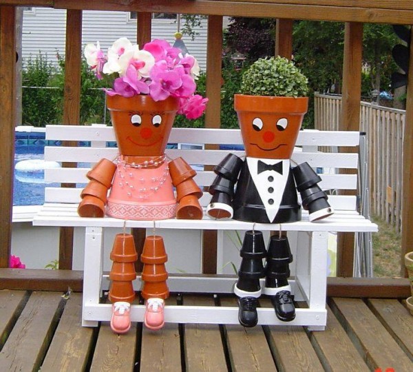 How to DIY Clay Pot Planter People