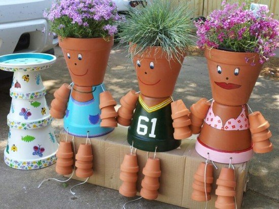 How to DIY Clay Pot Planter People